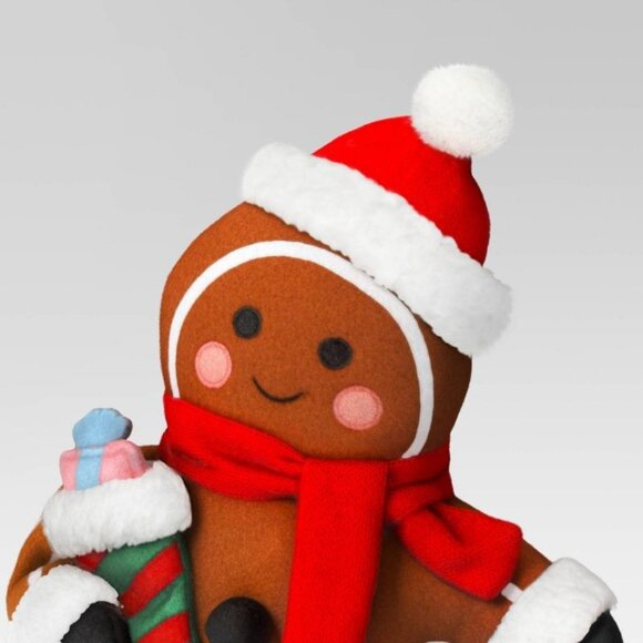 18" Fabric Gingerbread Man Holding Stocking Christmas - Target Wondershop 2023 - Picture 4 of 8